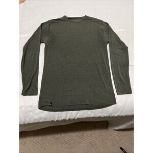 Duckworth Comet Crew Merino Wool/Polyester Longsleeve Mens S Olive Army Green